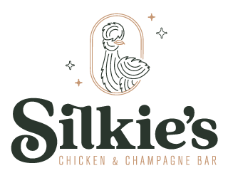 Silkie's Chicken & Champagne Bar logo scroll